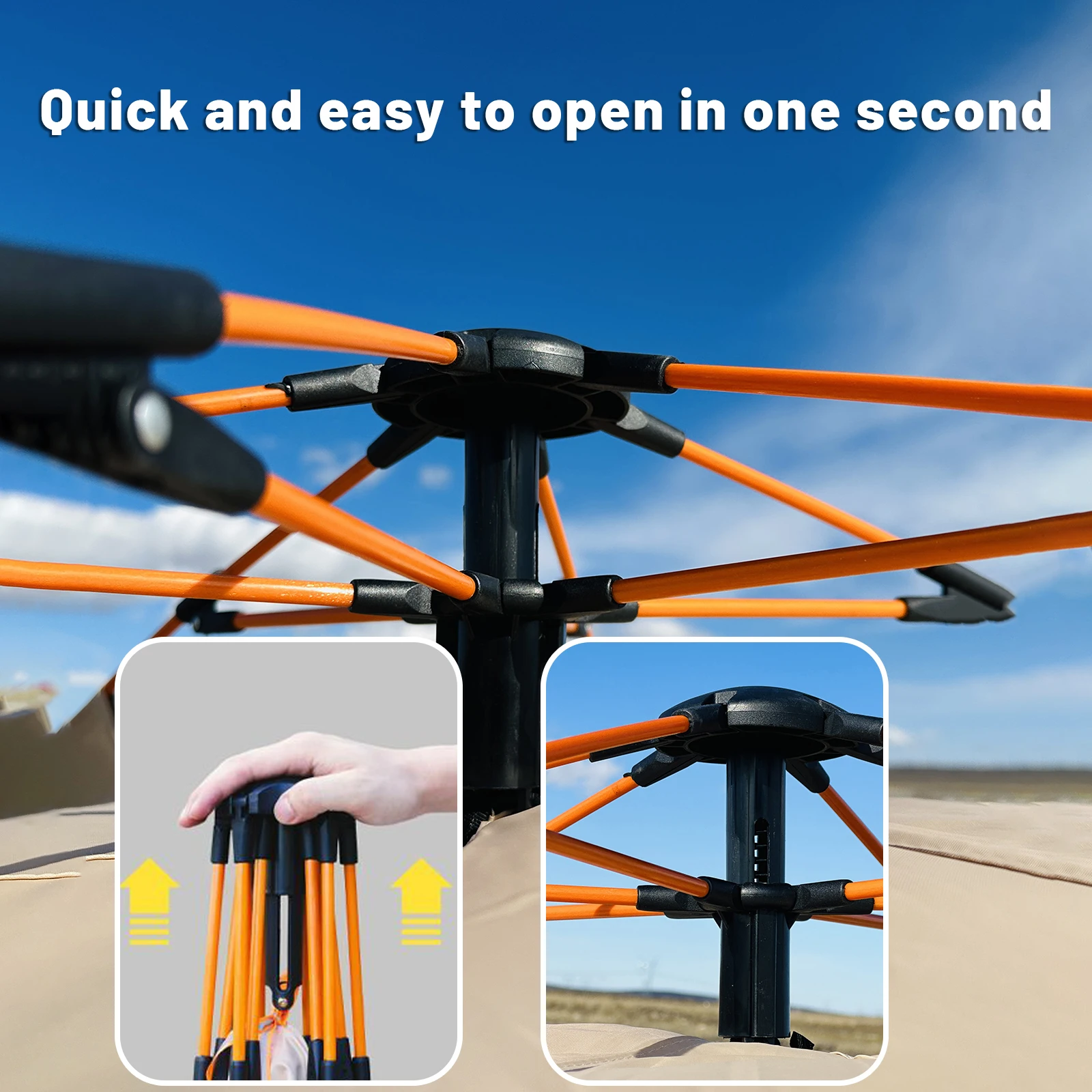 Instant Pop Up Dome Tent 2-4 Person Easy Setup Polyester - Image 3