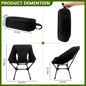 High Back Reclining Folding Camping Chair - Thumbnail Image 2