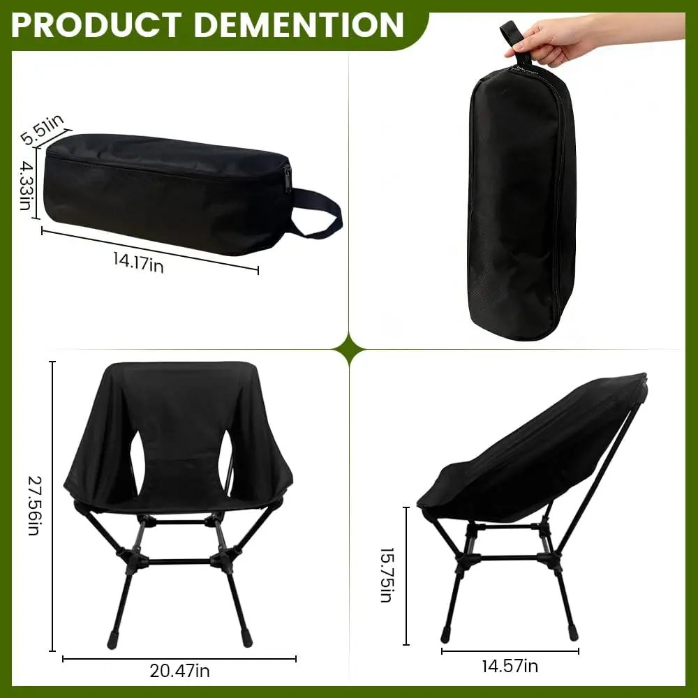 High Back Reclining Folding Camping Chair - Image 2