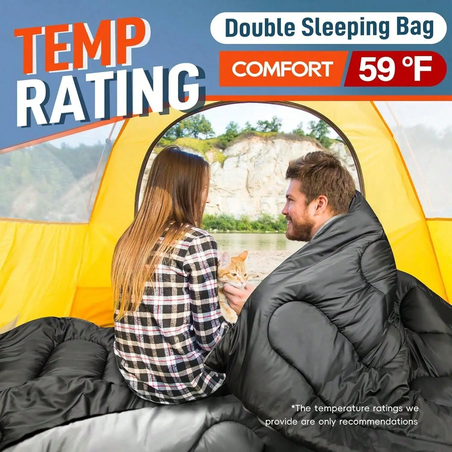 Double Sleeping Bag For Adults, 2 Person - Image 3