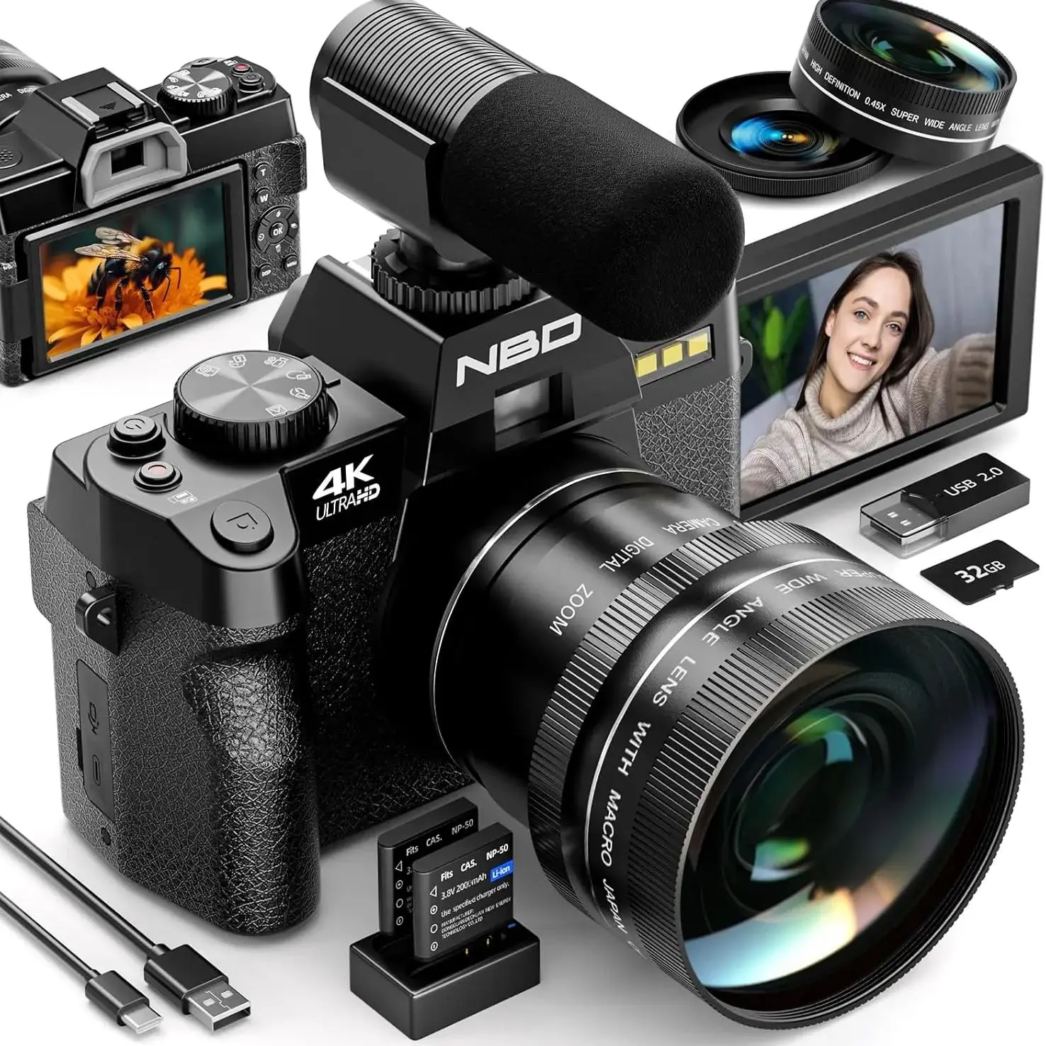 4K Digital Cameras for Photography,48MP - Image 1