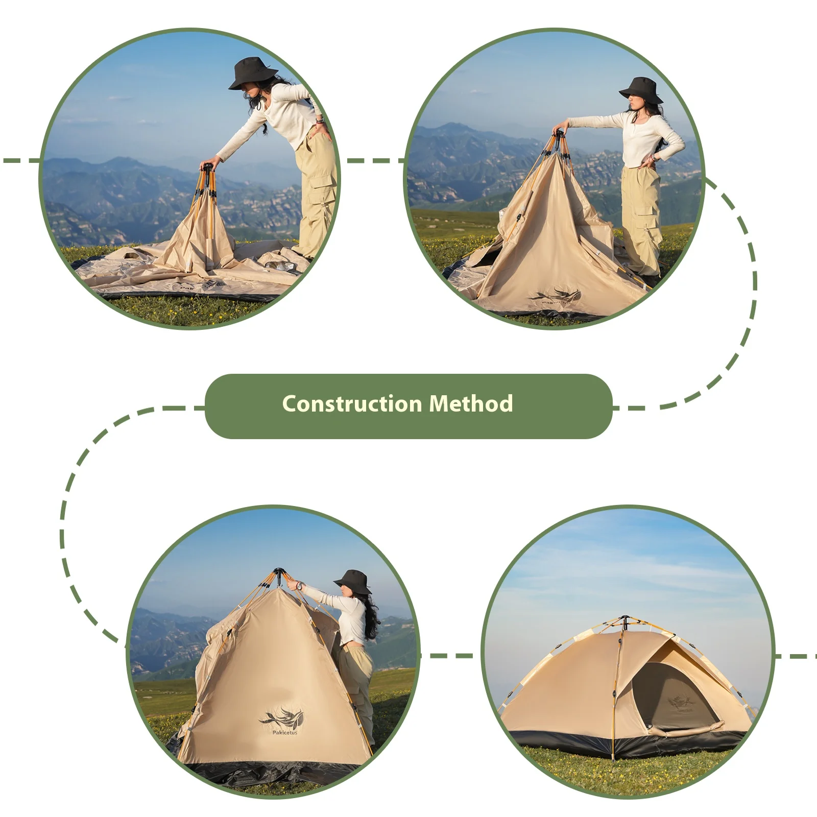 Instant Pop Up Dome Tent 2-4 Person Easy Setup Polyester - Image 1
