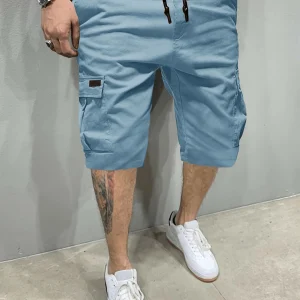 Classic Design Cargo Shorts, Men's Casual Multi-Pocket - Thumbnail Image 2