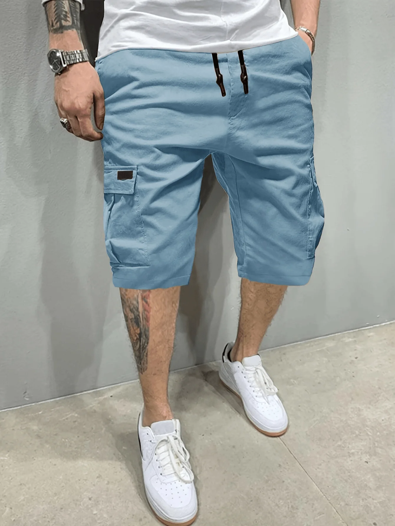Classic Design Cargo Shorts, Men's Casual Multi-Pocket - Image 2