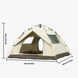 Instant Pop Up Dome Tent 2-4 Person Easy Setup Polyester - Thumbnail Image 2