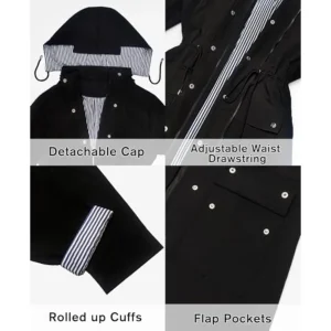 Lephsnt Rain Coats for Women Waterproof Rain Jacket - Thumbnail Image 3
