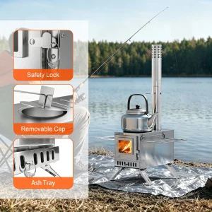 Tent Stove, Portable Wooden Stove, Large Stainless
