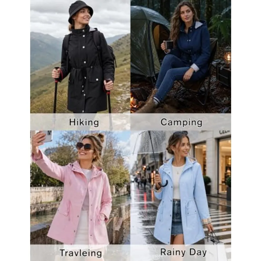 Lephsnt Rain Coats for Women Waterproof Rain Jacket - Image 2