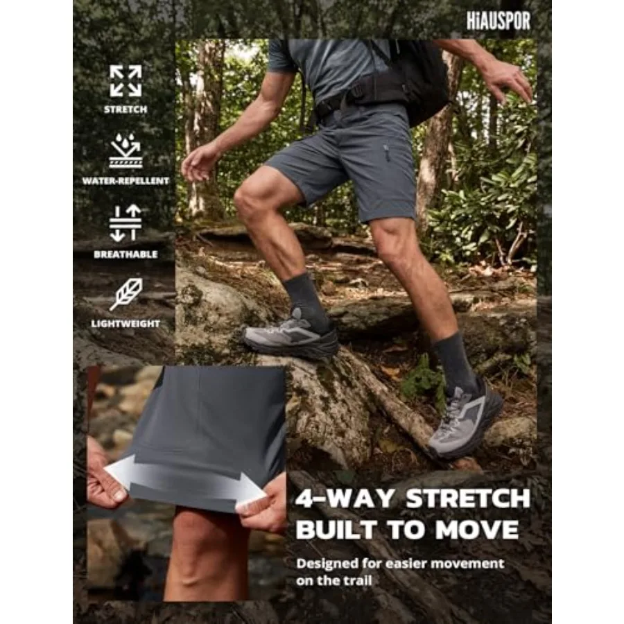 Men's Hiking Cargo Shorts 9"/10" Quick Dry Lightweight Waterproof - Image 2