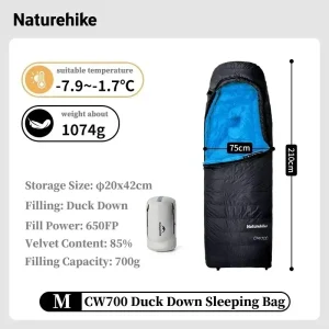 Ultralight 650FP Duck Down Sleeping Bag 4 Seasons - Thumbnail Image 6