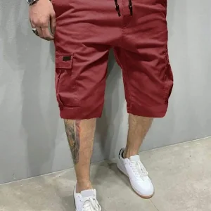 Classic Design Cargo Shorts, Men's Casual Multi-Pocket - Thumbnail Image 3