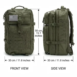 Tactical Hiking Backpack Molle Mountaineering Water Resistant - Thumbnail Image 5