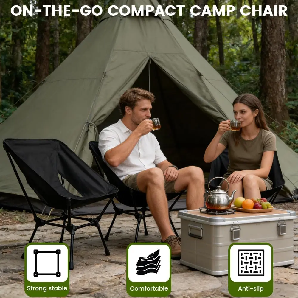 High Back Reclining Folding Camping Chair - Image 3